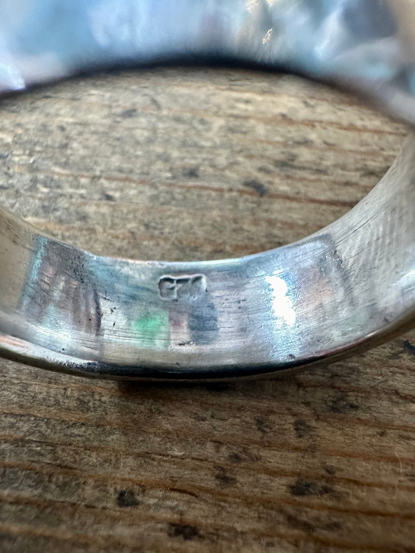 Vintage FILA Band 925 Silver Size T Ring