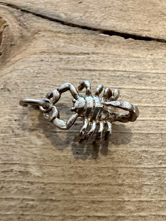 Vintage Scorpion 925 Silver Charm Pendant