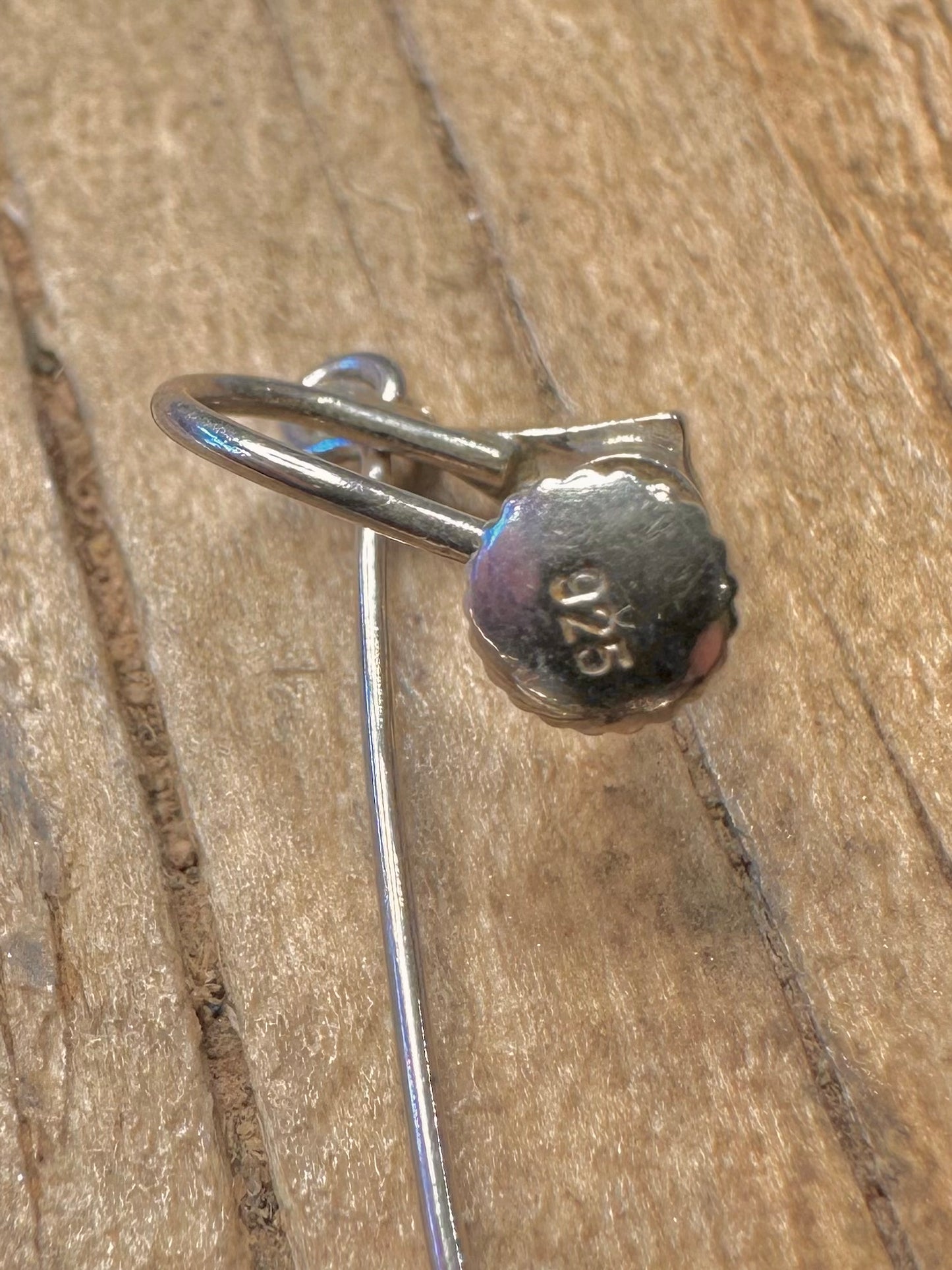 Modernist Yellow Orange Stone Flower Dangle Screw On 925 Sterling Silver Earrings