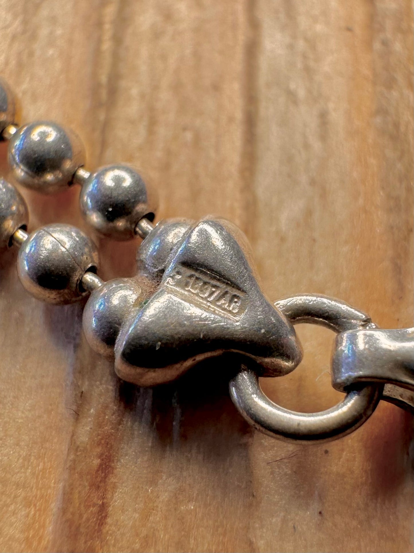 Vintage Double Ball Chain 925 Sterling Silver 20.1 inch Necklace