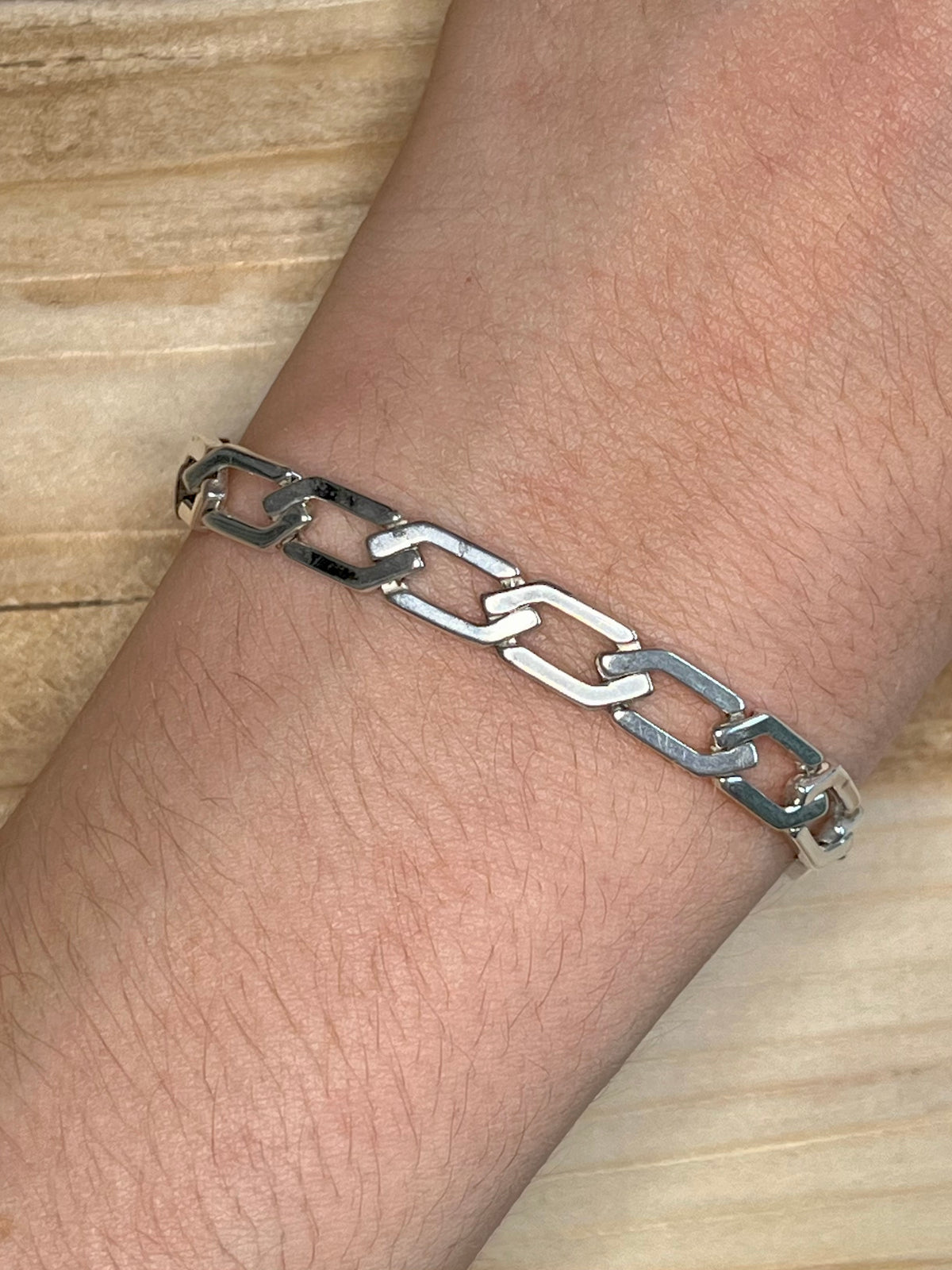 Unique Link Chain 925 Sterling Silver 7.5 Inch Bracelet