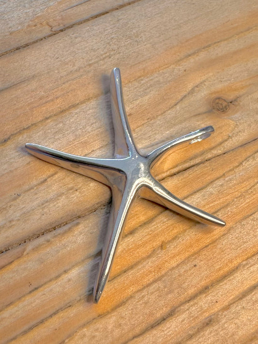 Modernist Star Fish 925 Sterling Silver Pendant