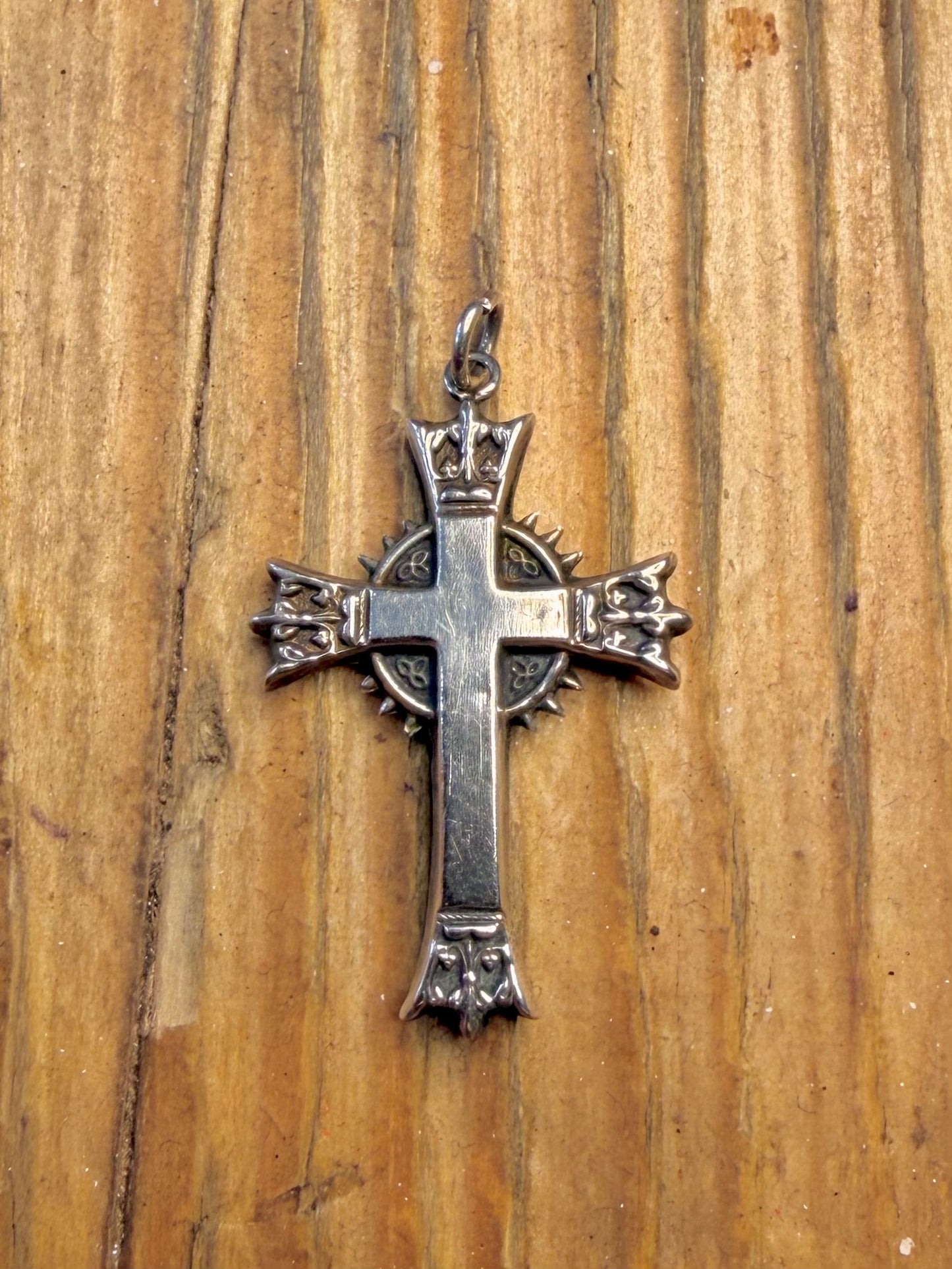 Ornate Gothic Style Cross Celtic 925 Sterling Silver Pendant