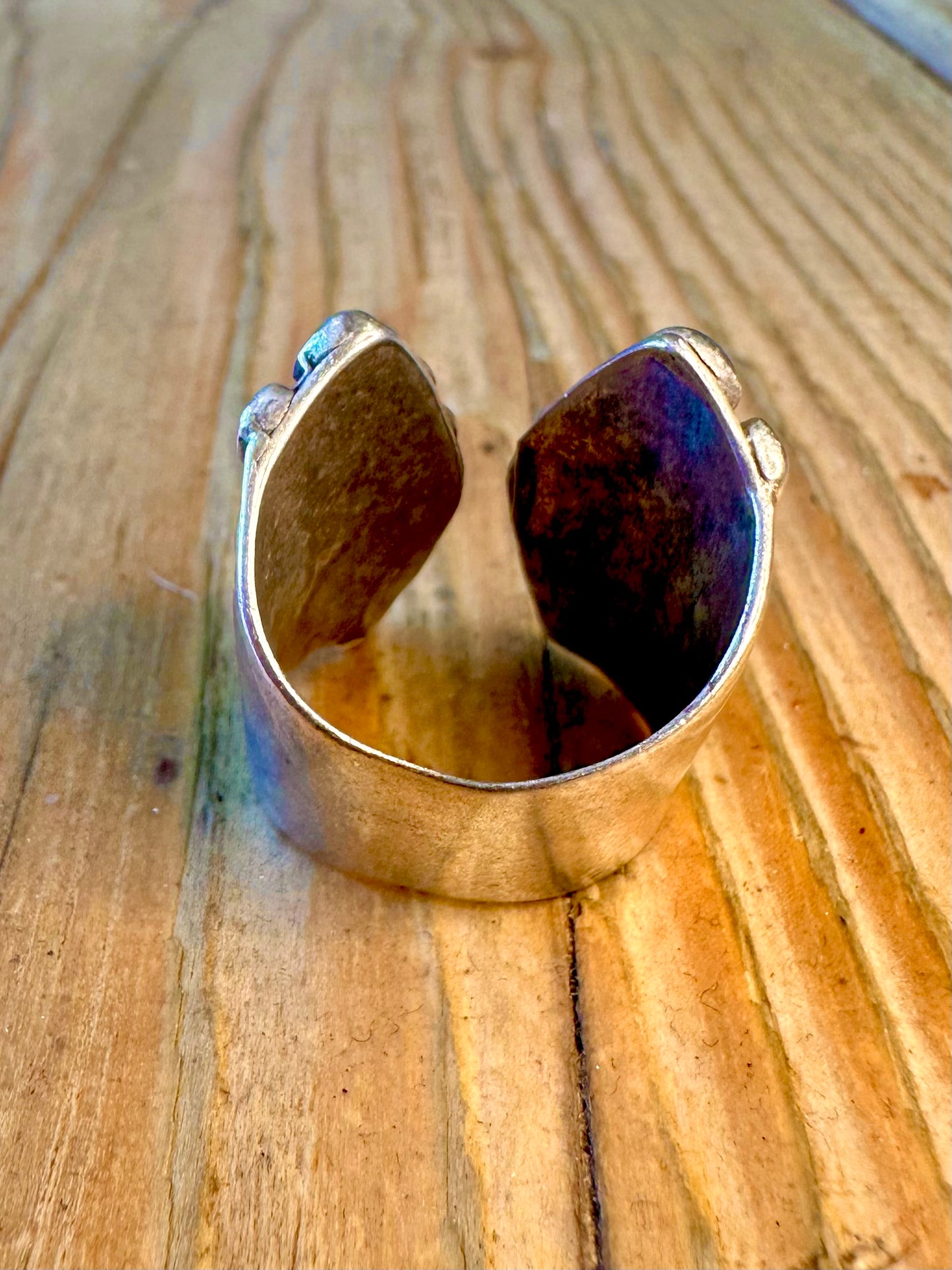 Bohemian Swirl Open Front 925 Sterling Silver Size P1/2 Ring