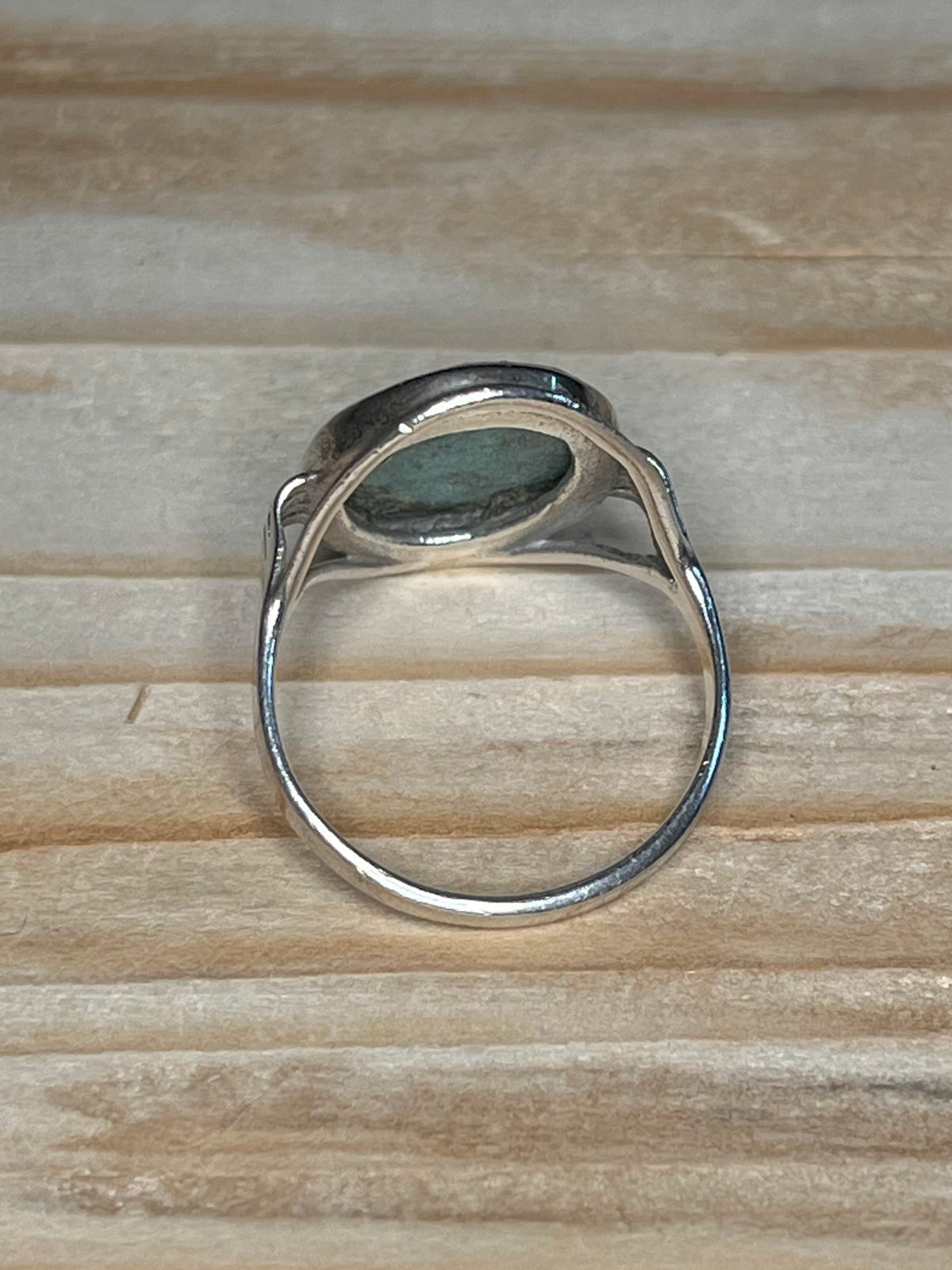 Oval Turquoise 925 Sterling Silver Size O1/2 Ring
