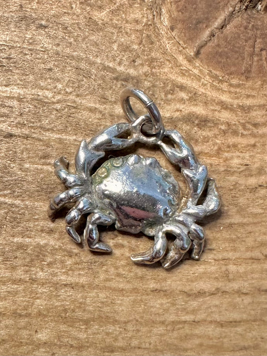 Vintage Crab 925 Silver Pendant