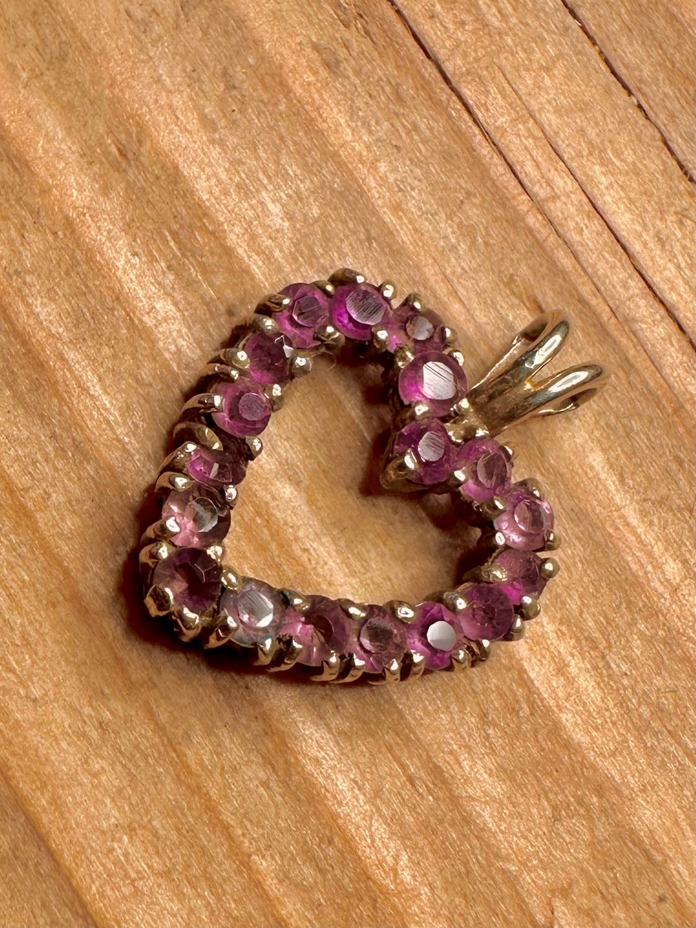 Vintage Amethyst Herz 925 Sterlingsilber Anhänger