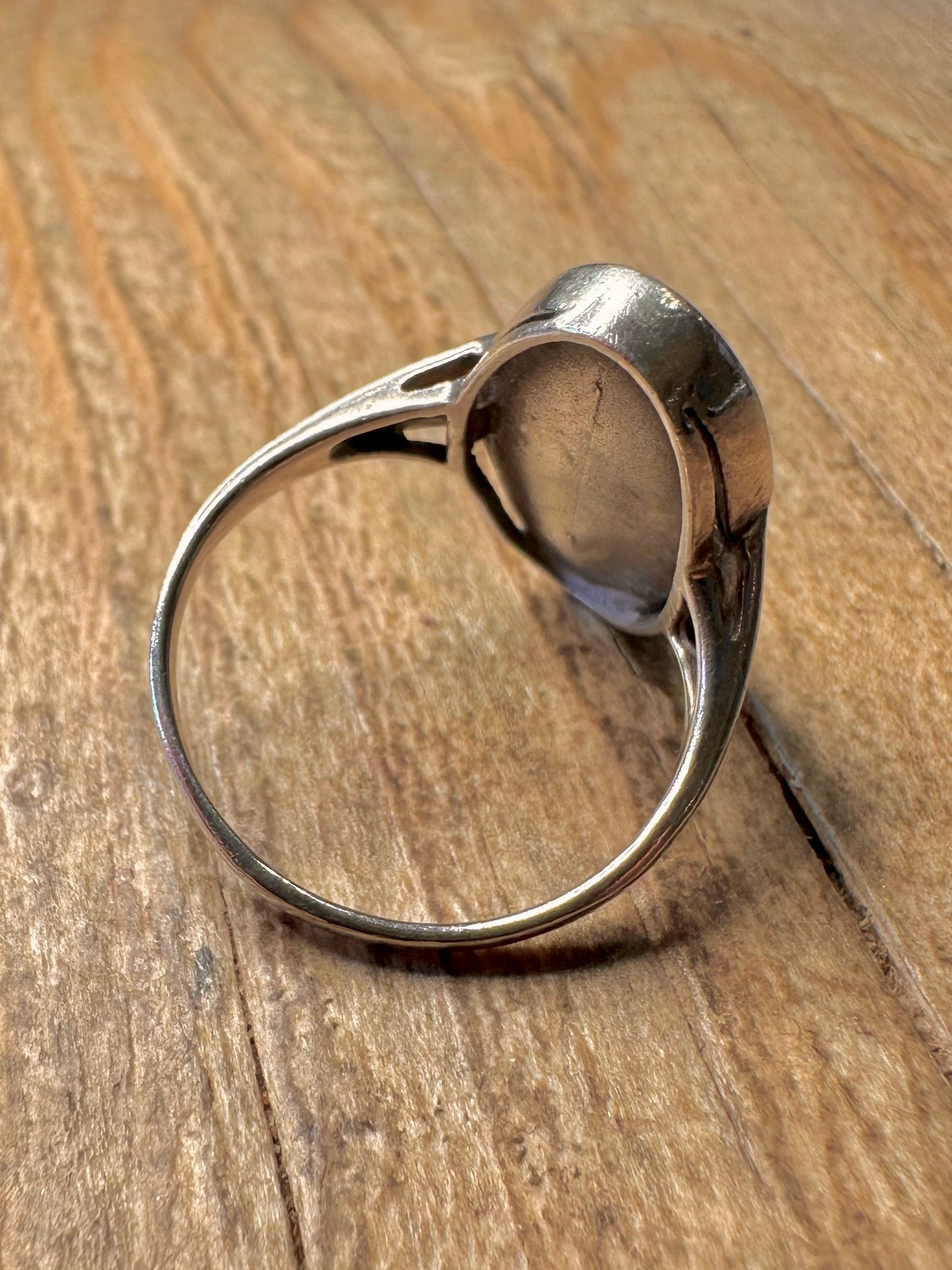 Vintage Onyx Oval 925 Sterling Silver Size O Ring