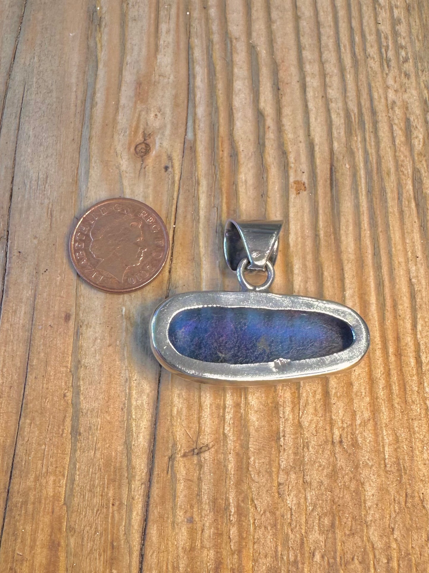 Dichroic Red and Purple Glass 925 Sterling Silver Pendant