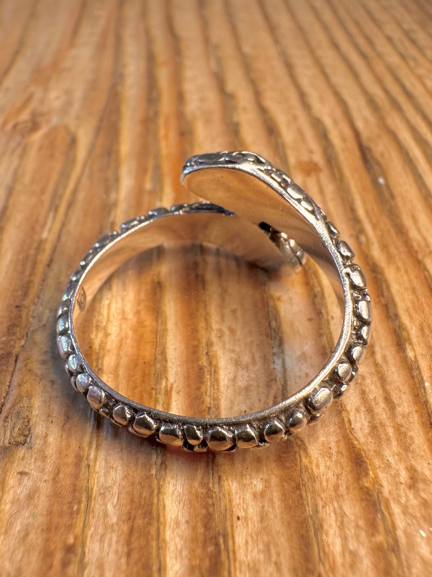 Intertwined Snake Textured 925 Sterling Silver Size R Ring