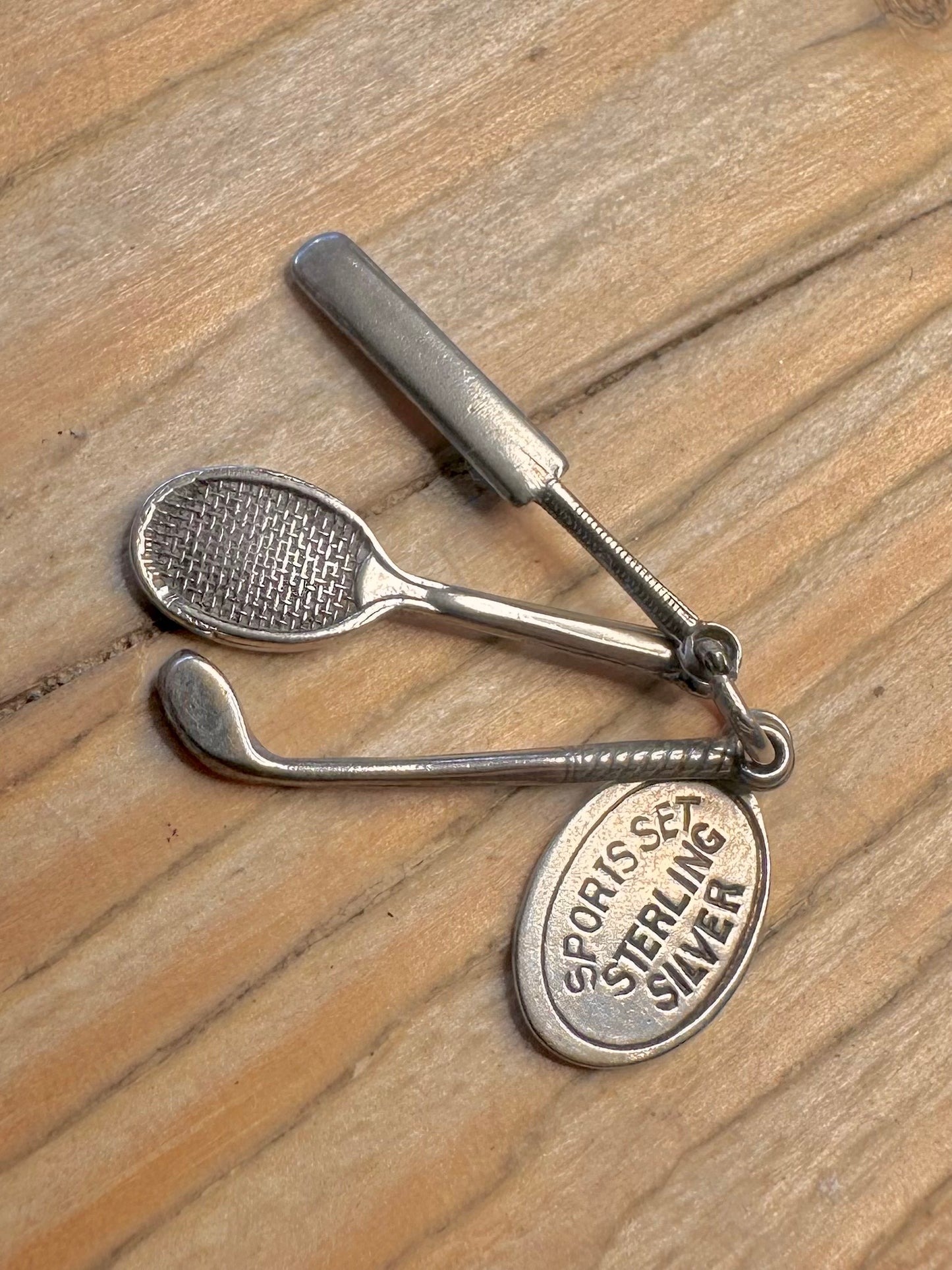 Vintage Sports Set 925 Sterling Silver Charm Pendant