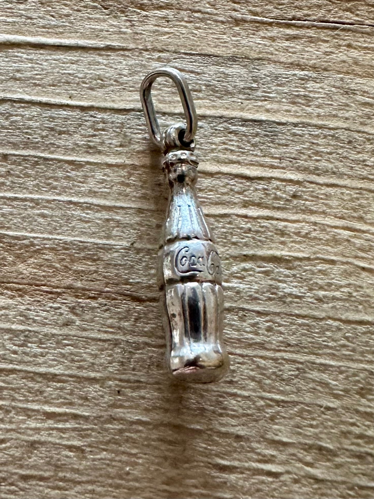 Vintage Coca Cola Bottle Italy 925 Silver Charm Pendant