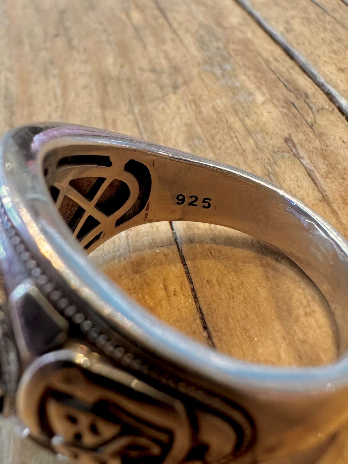 University London Blue Stone College Ring 925 Sterling Silver Size R Ring