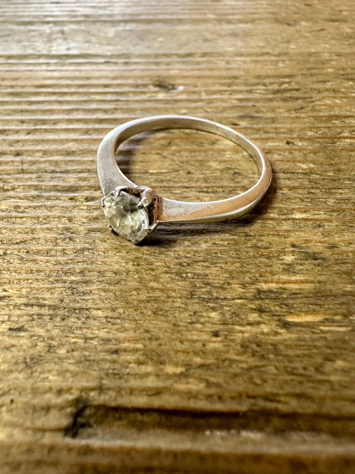 Vintage CZ 925 Silver Size Q Ring