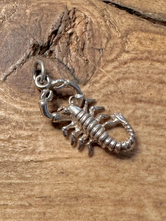 Vintage Scorpion 925 Silver Charm Pendant