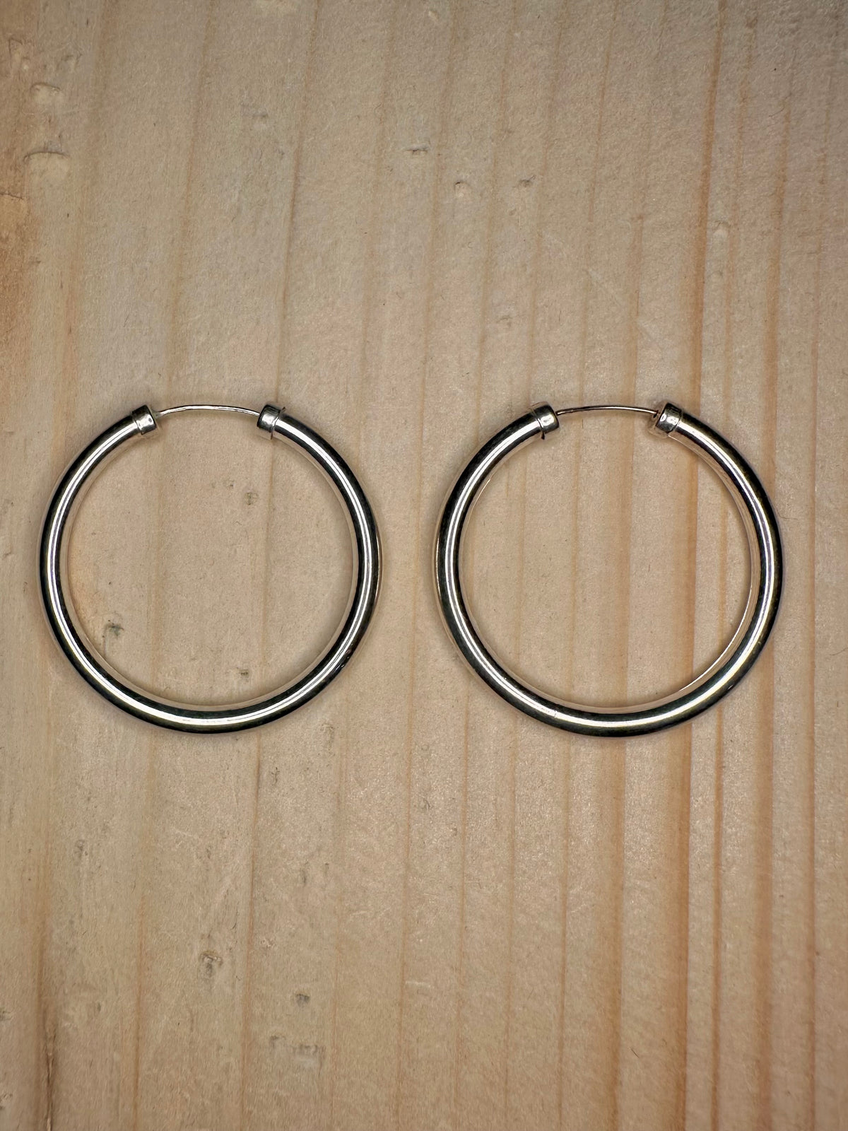 Rounded Hoops 925 Sterling Silver Earrings