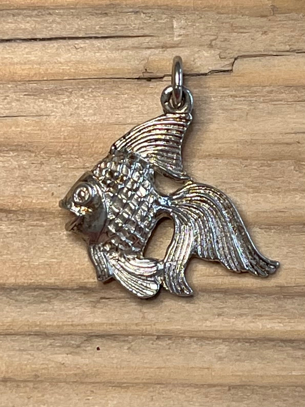 Gold Fish 925 Sterling Silver Pendant