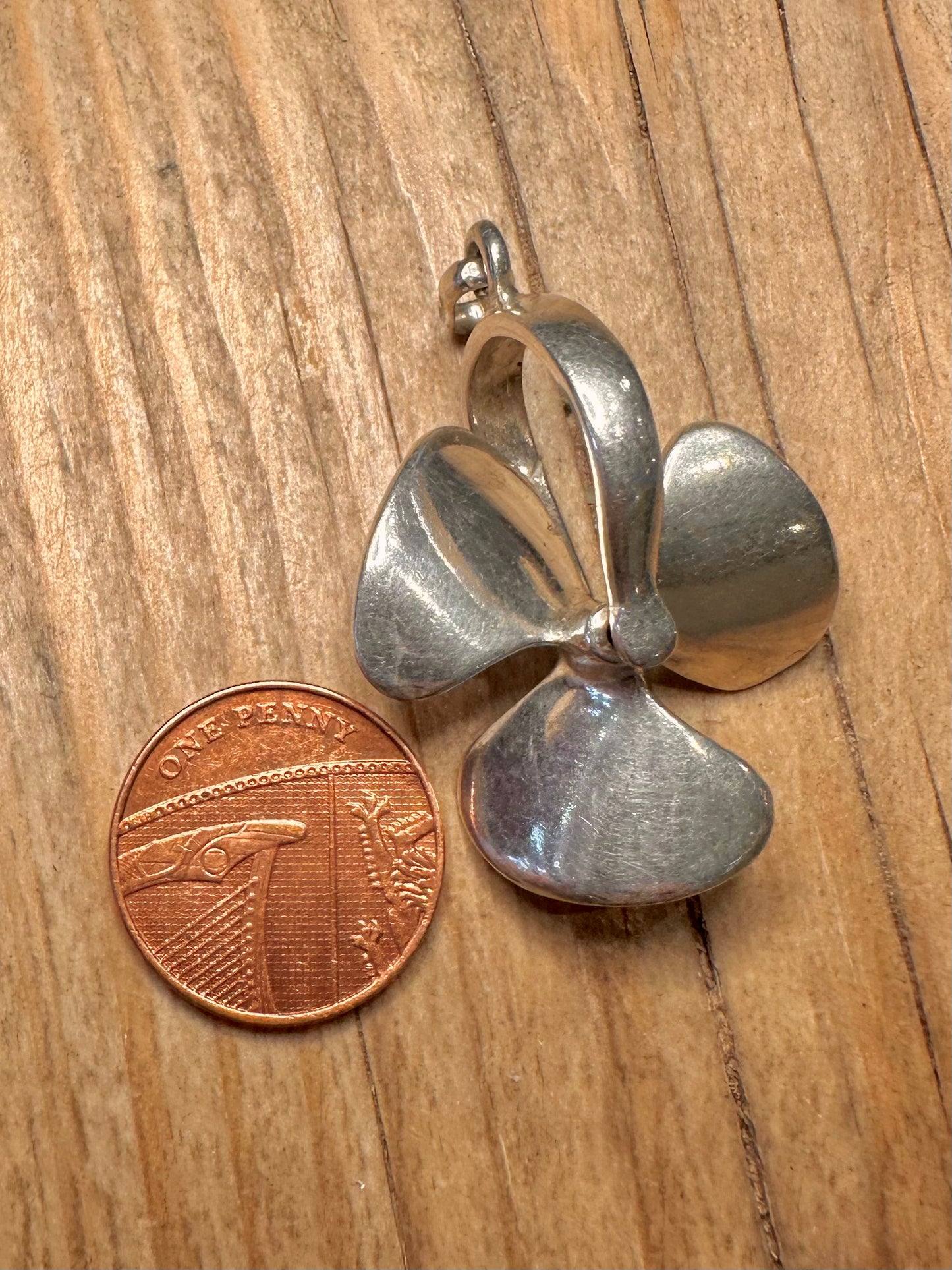 Vintage 1975 Spinning Propeller 925 Sterling Silver Pendant