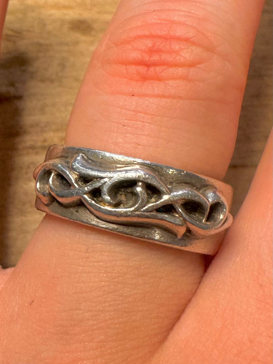 CHROME HEARTS 2000 Narrow Vine Band 925 Silver Size Q1/2 Ring