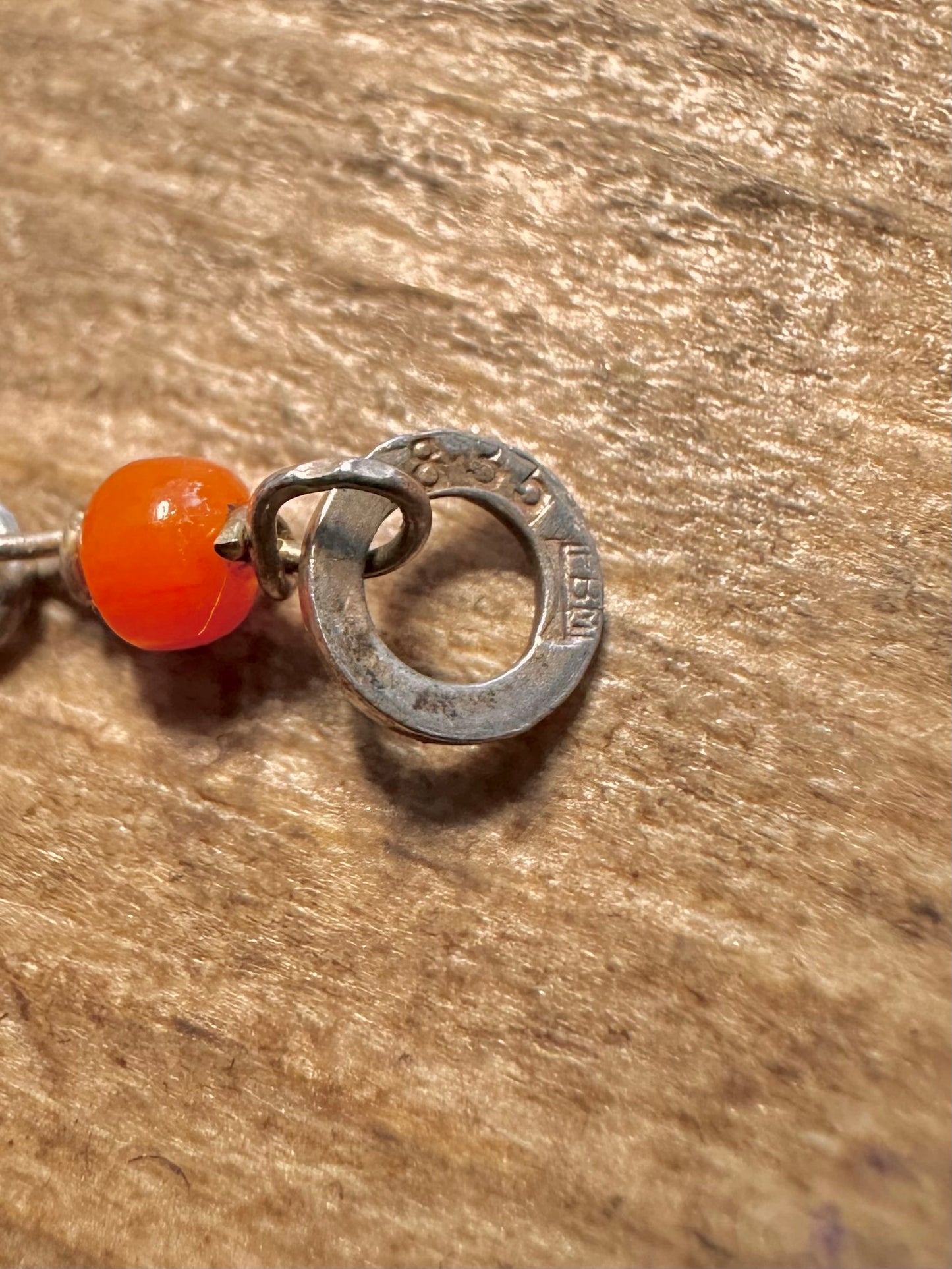 Vintage Delicate Coral 835 Silver 6 inch Bracelet