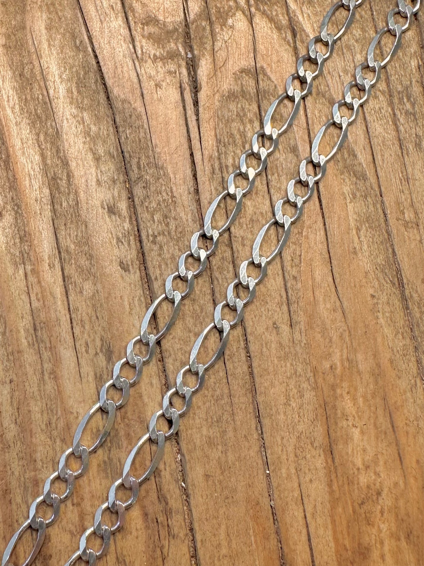 Figaro-Halskette aus 925er Sterlingsilber, 60 cm