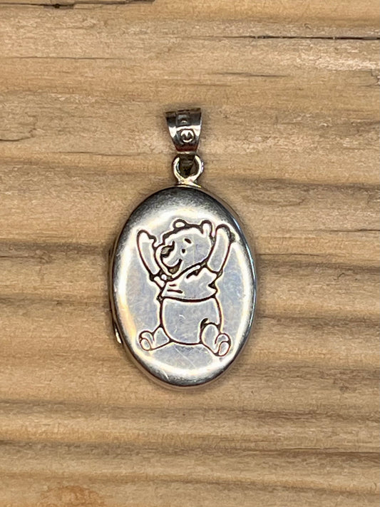 Winnie-The-Pooh Oval Locket 925 Sterling Silver Pendant