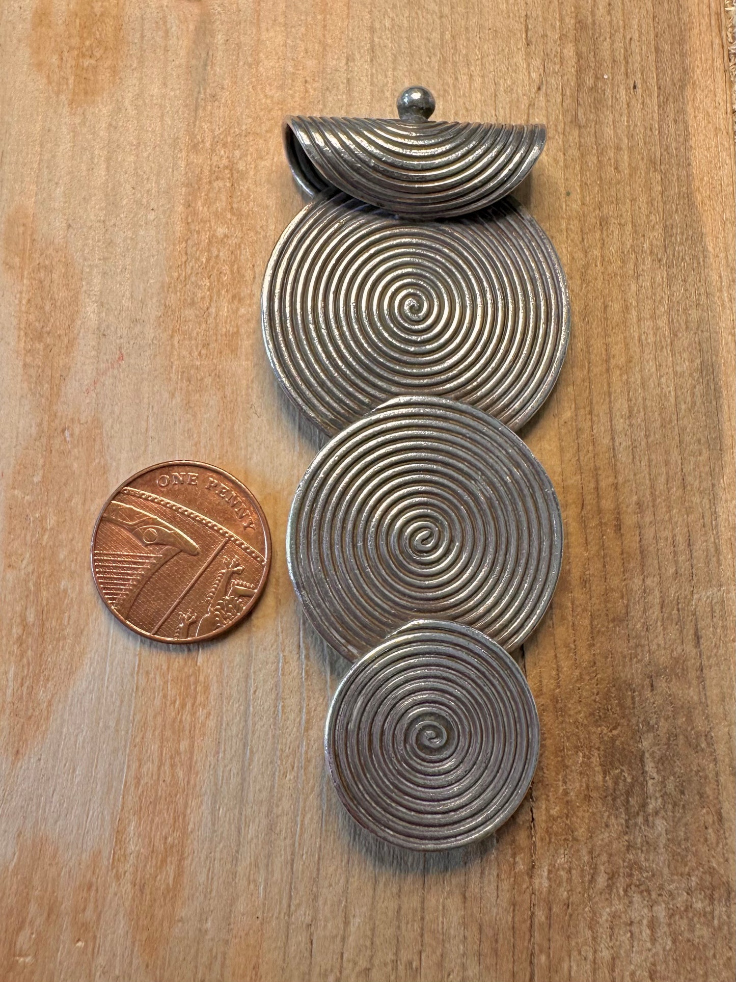 Abstract Swirl Circle 925 Silver Pendanr