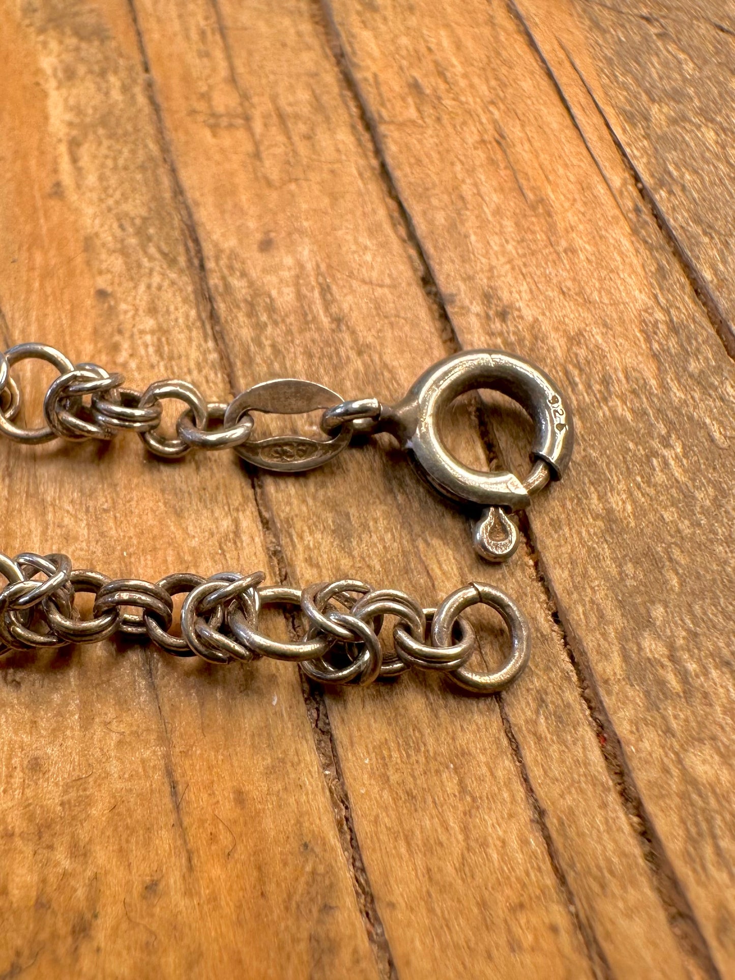 Byzantine Graduated Link 925 Sterling Silver 18 inch Necklace