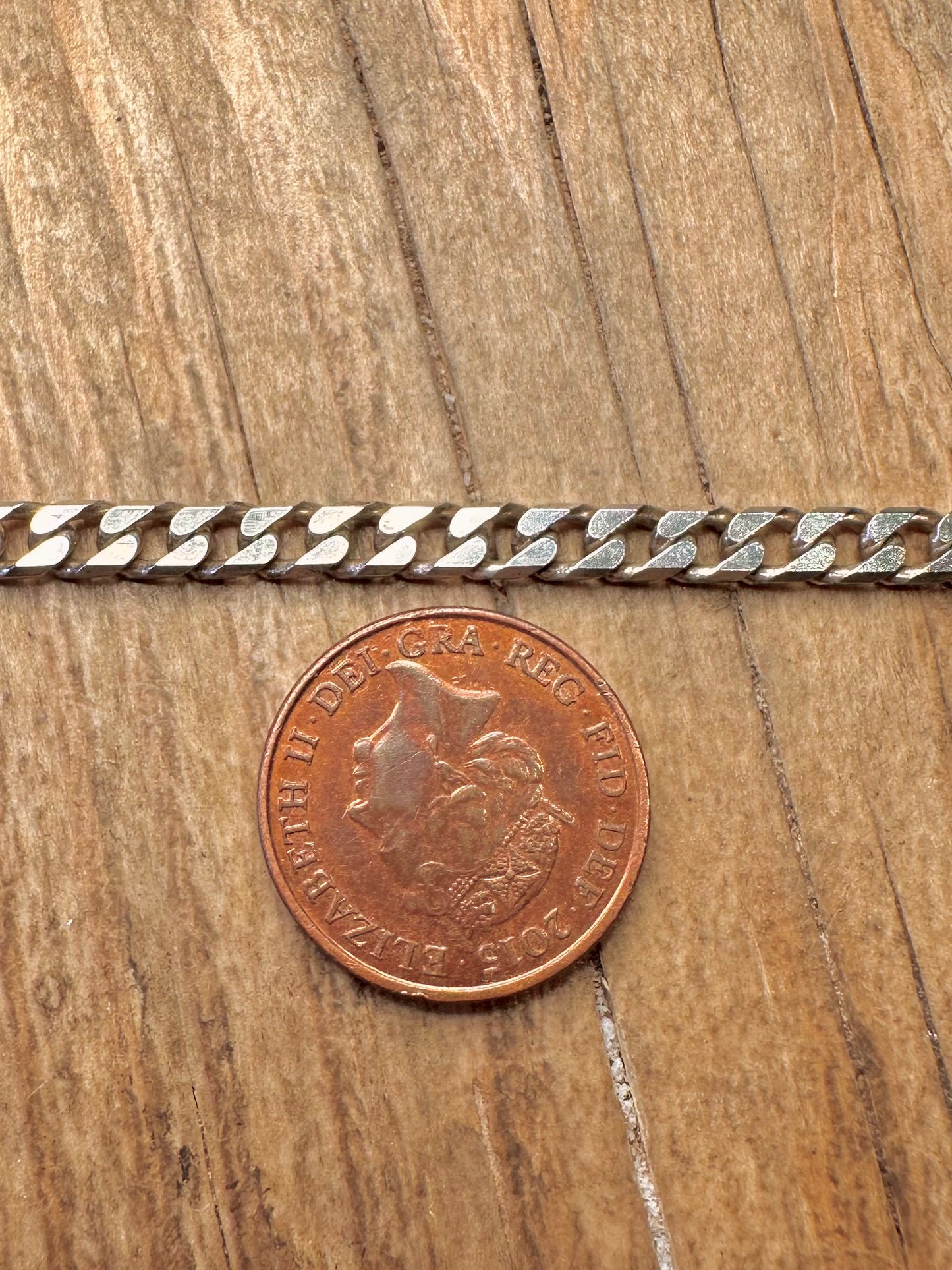 Vintage Panzerkette 925 Sterling Silber 50 cm Halskette