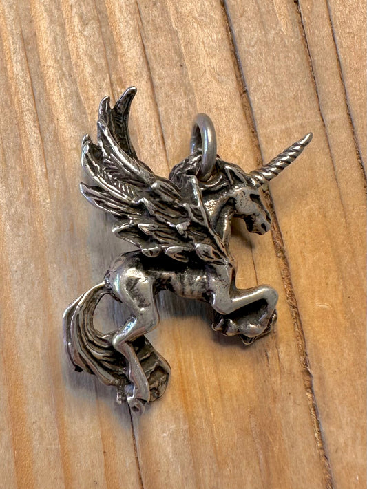 Vintage Pegasus 925 Silver Pendant