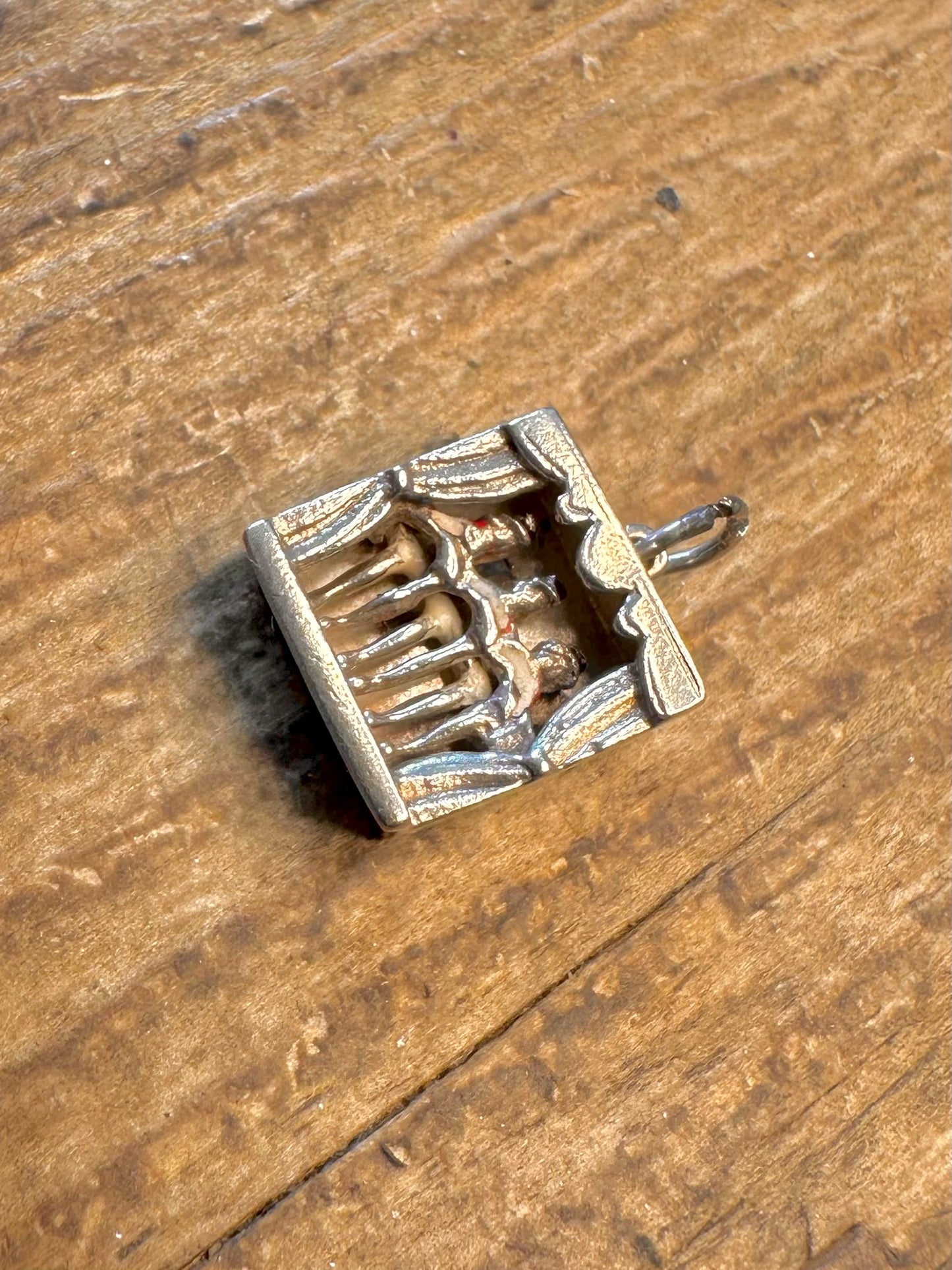 Can Can Dancers Mechanism Moving 925 Sterling Silver Charm Pendant
