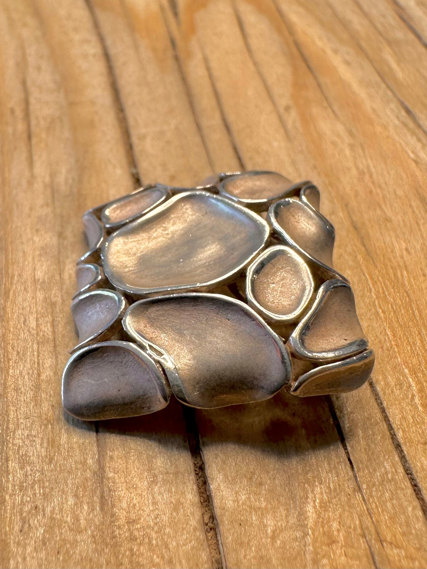 Abstract Modernist Rectangle 925 Sterling Silver Pendant