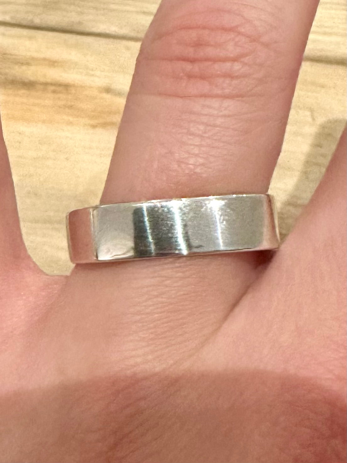 Vintage Square Band 925 Silver Z+2.5 Ring