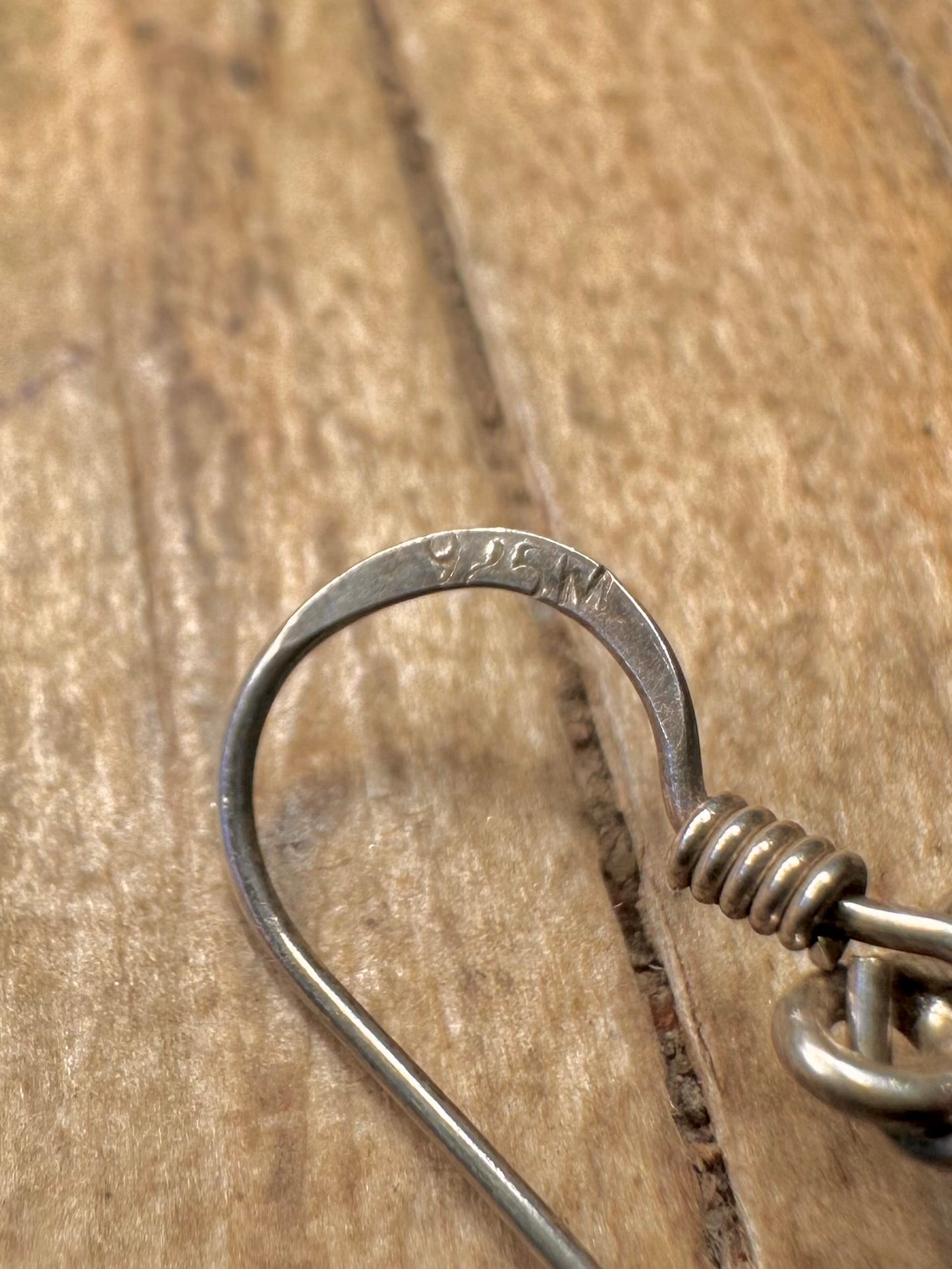 Vintage Moonstone Dangle 925 Sterling Silver Earrings