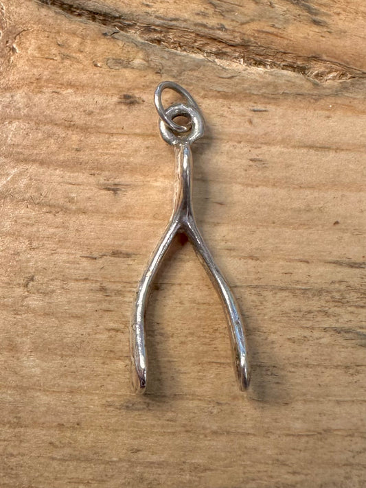 Vintage Wishbone 925 Silver Pendant