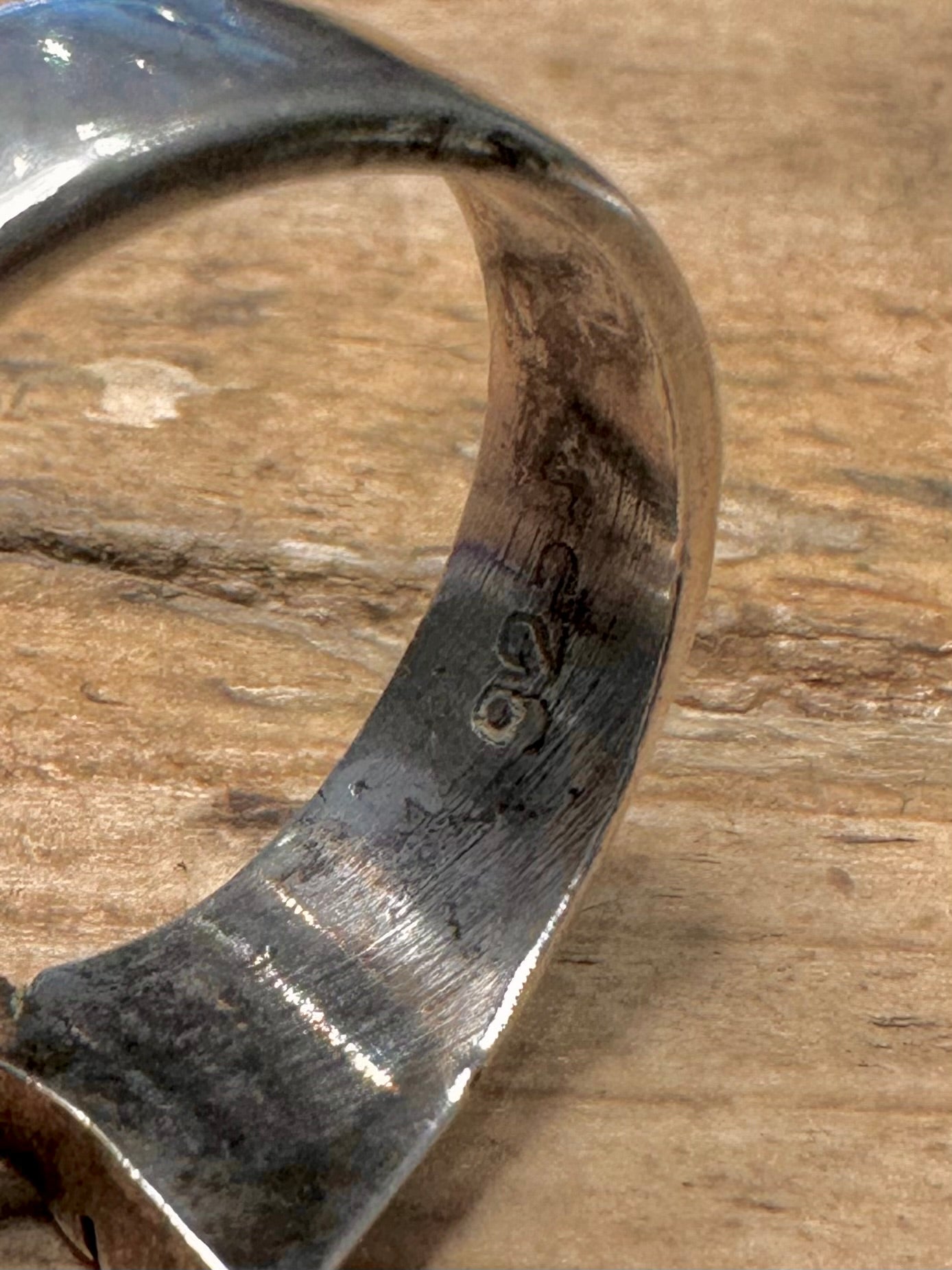Abstract Dolphin Overlapping 925 Silver Size P Ring