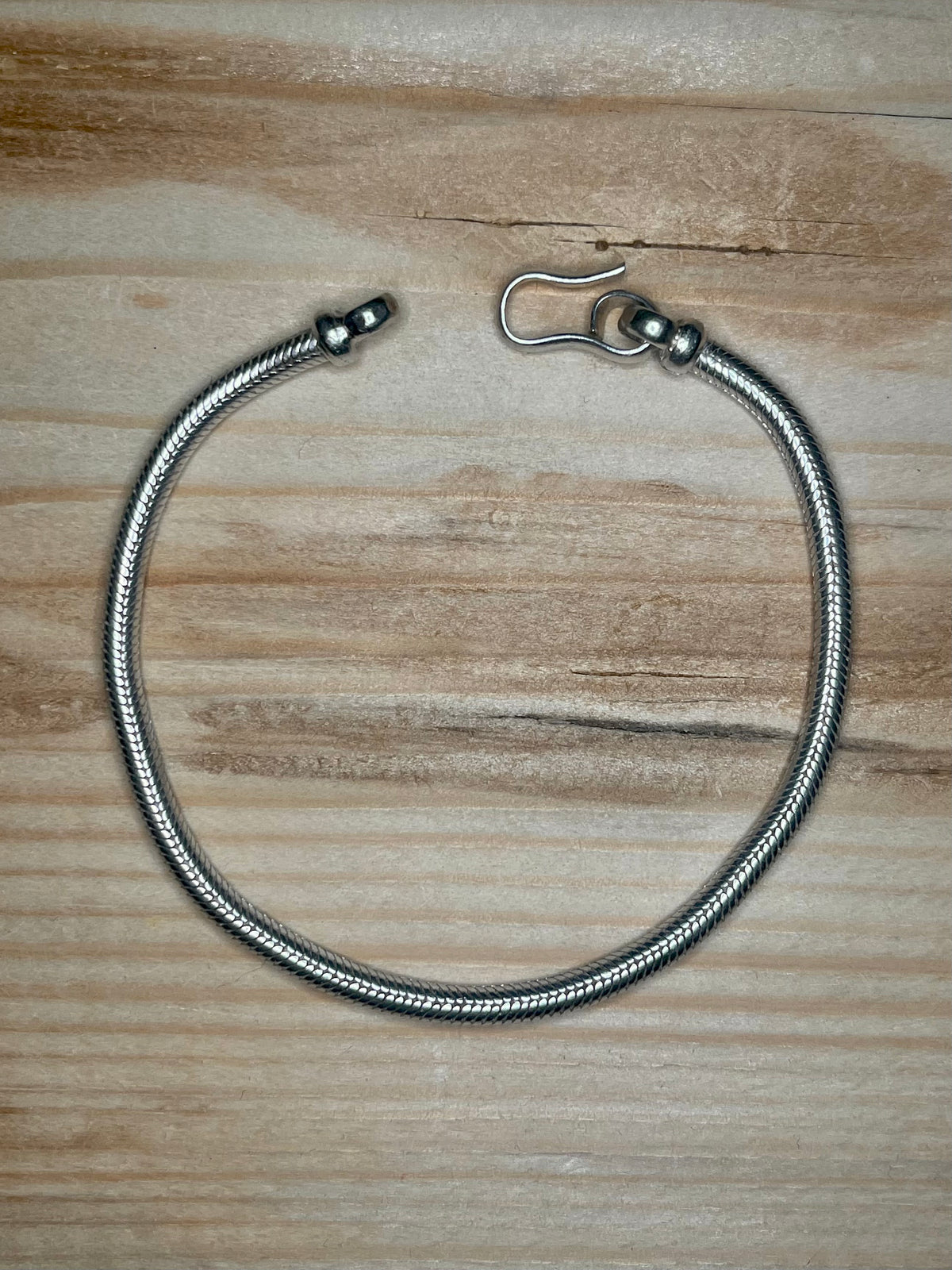 Snake Chain Hook Clasp 925 Sterling Silver 8 Inch Bracelet