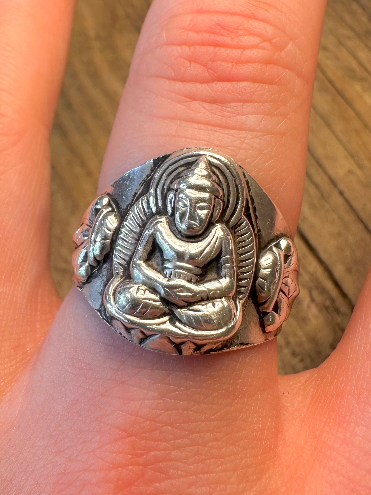 Buddah Meditation 925 Sterling Silver Size W1/2 Ring