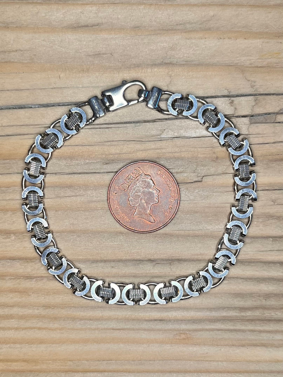 Byzantine Chain Italian 925 Sterling Silver 7.5 inch Bracelet