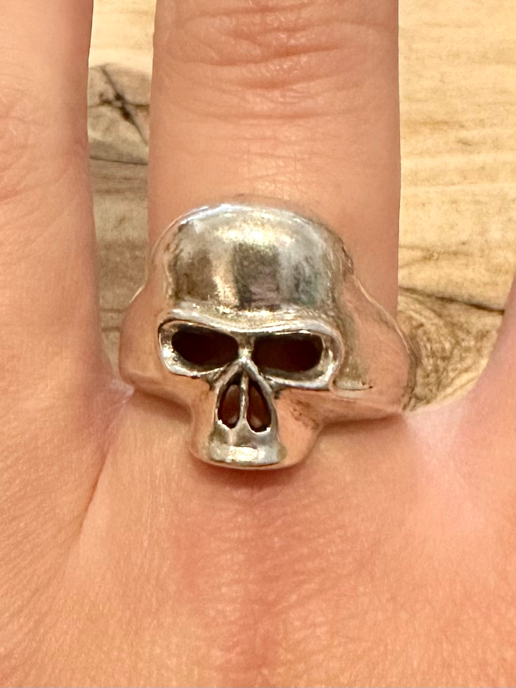 Vintage Skull Head 925 Silver Size W Ring