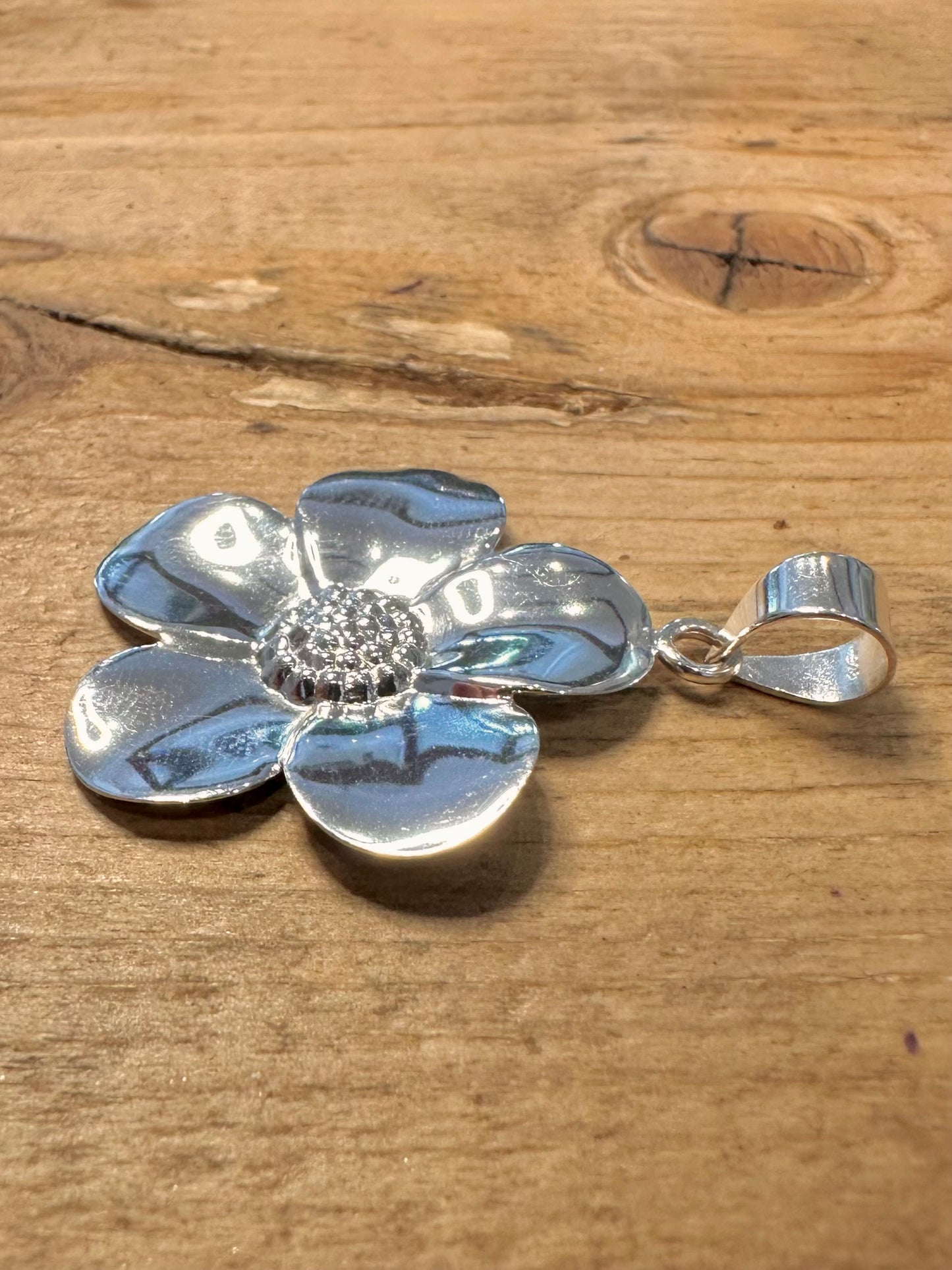 Abstract Flower 925 Silver Pendant