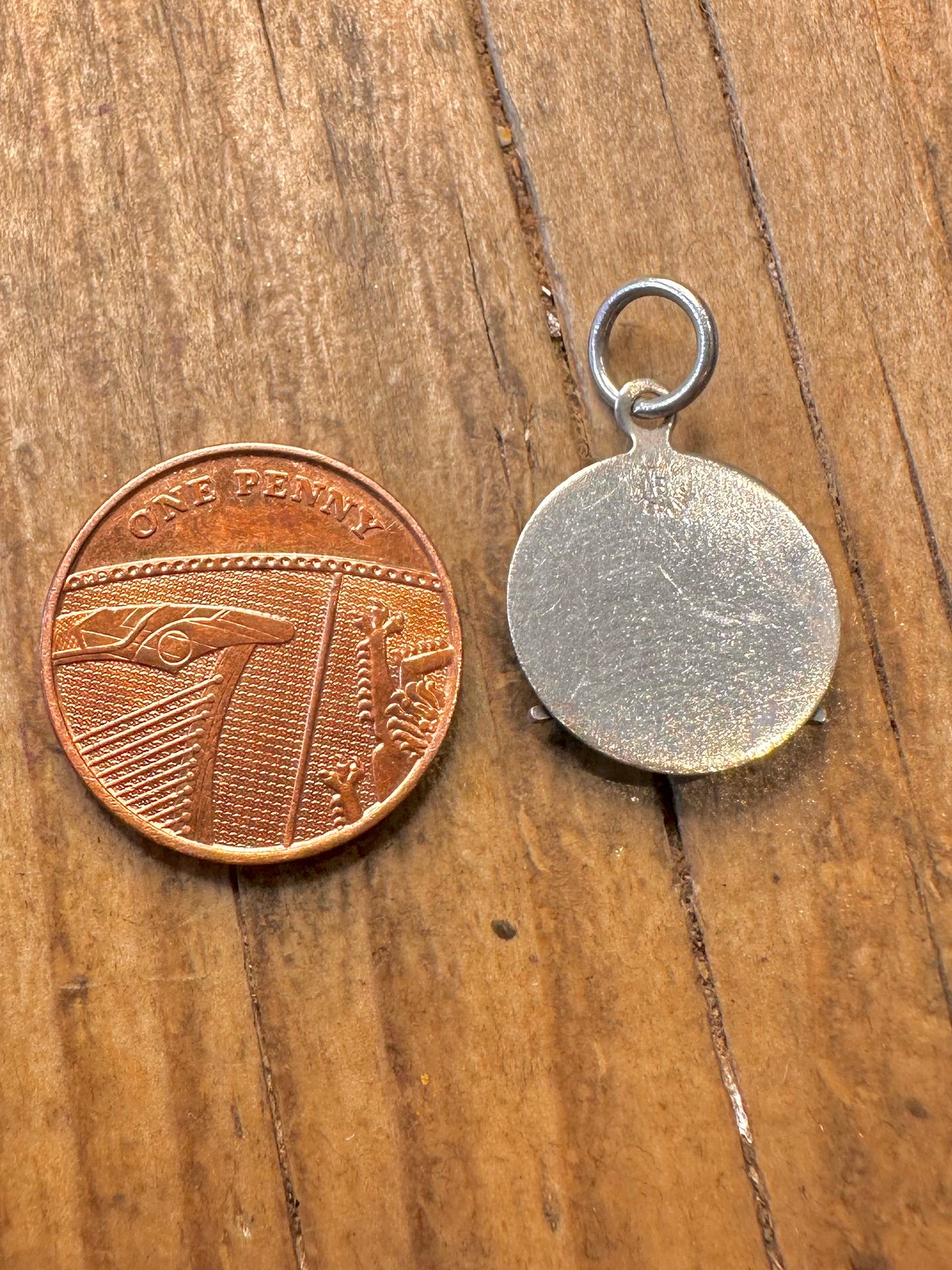 Katzenkopf-Kreis-Anhänger, Sterling Silber 925