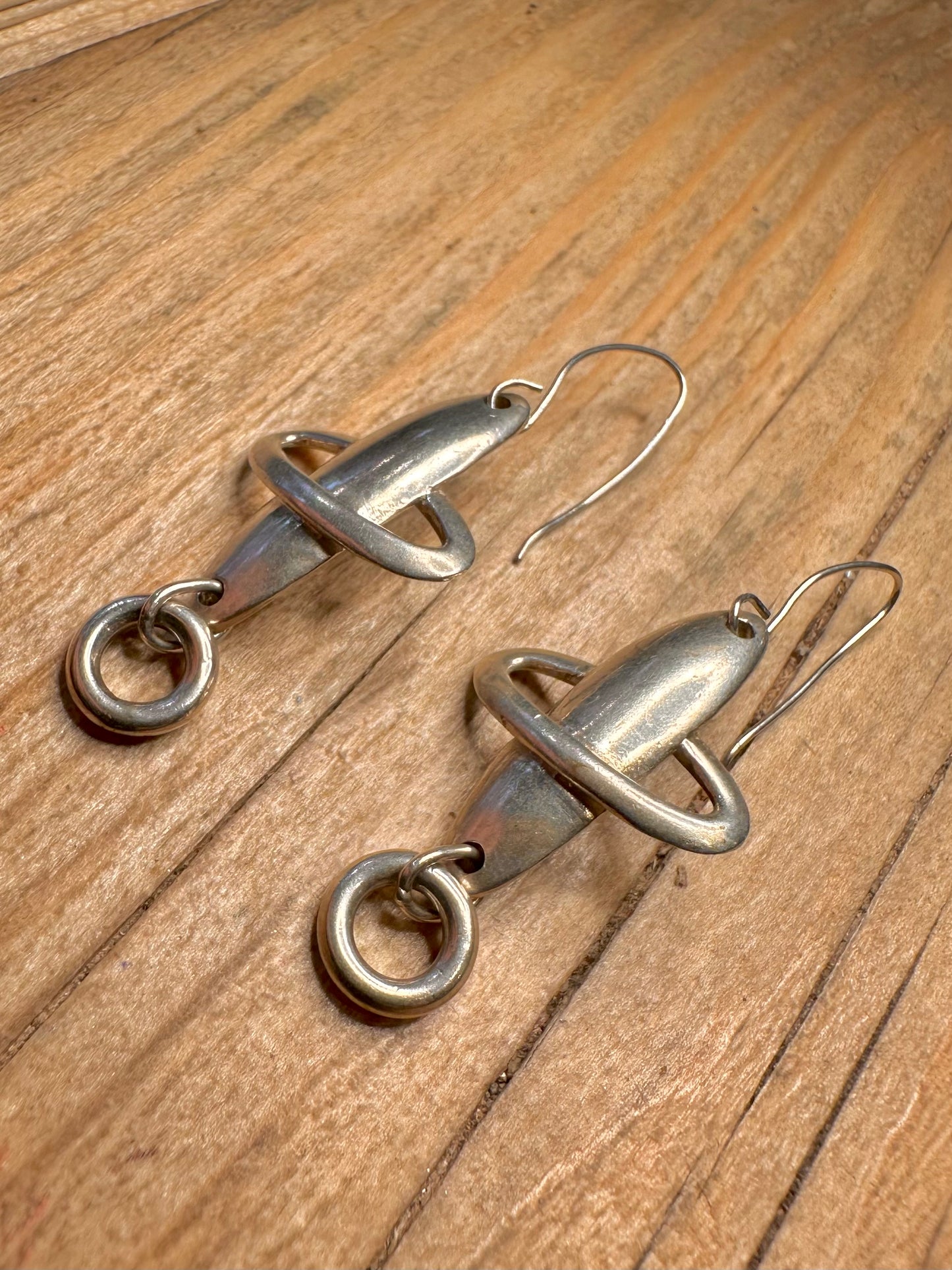 Abstract Unique Dangle 925 Sterling Silver Earrings