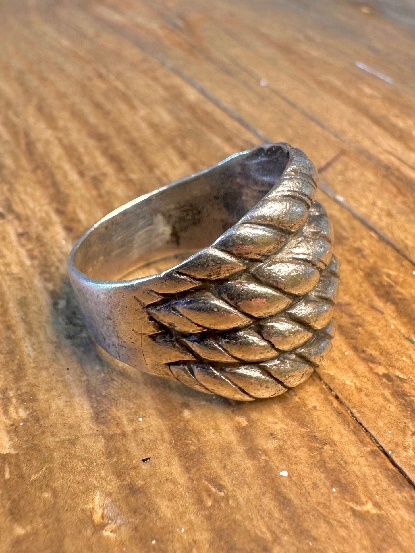 Dome 1991 Rope Design 925 Sterling Silver Size S Ring