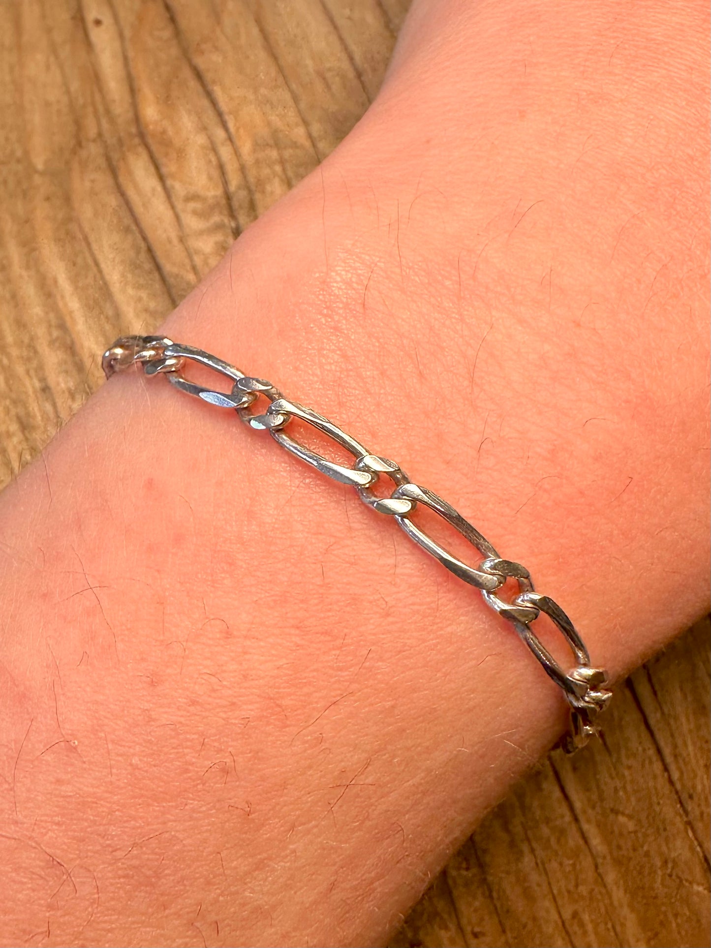 Figaro Chain 925 Sterling Silver 7 inch Bracelet