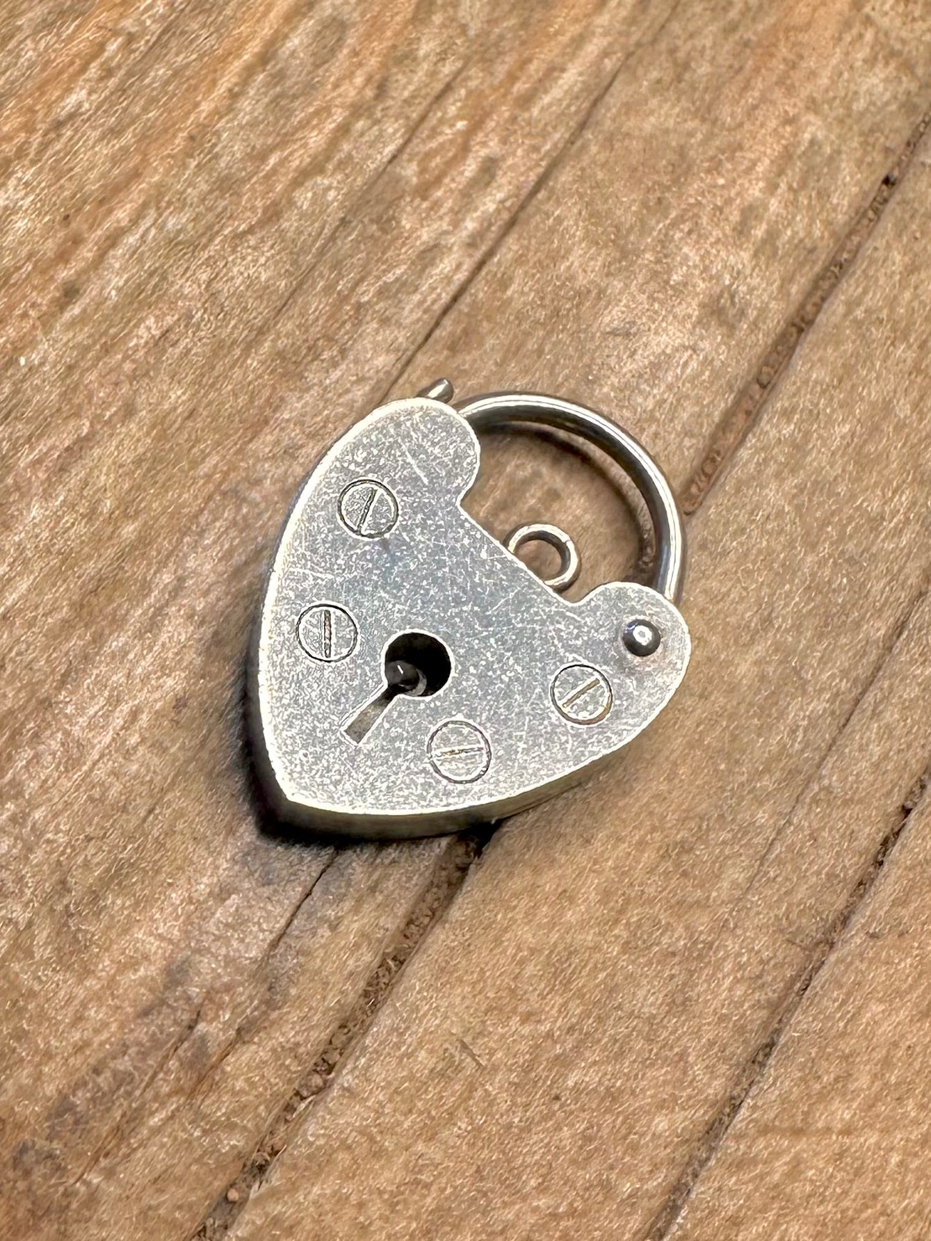 Vintage Heart Padlock 925 Sterling Silver Pendant
