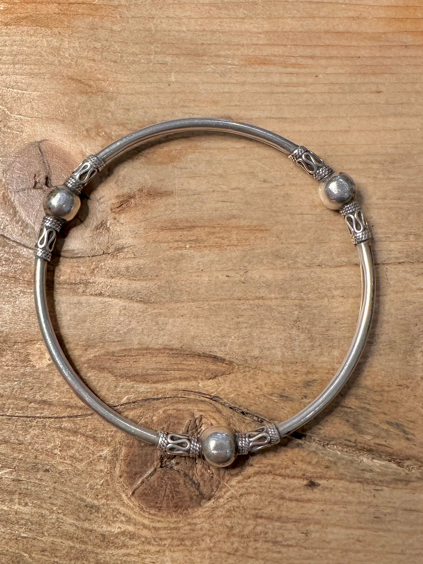 Vintage Tribal Boho 925 Silver Bangle