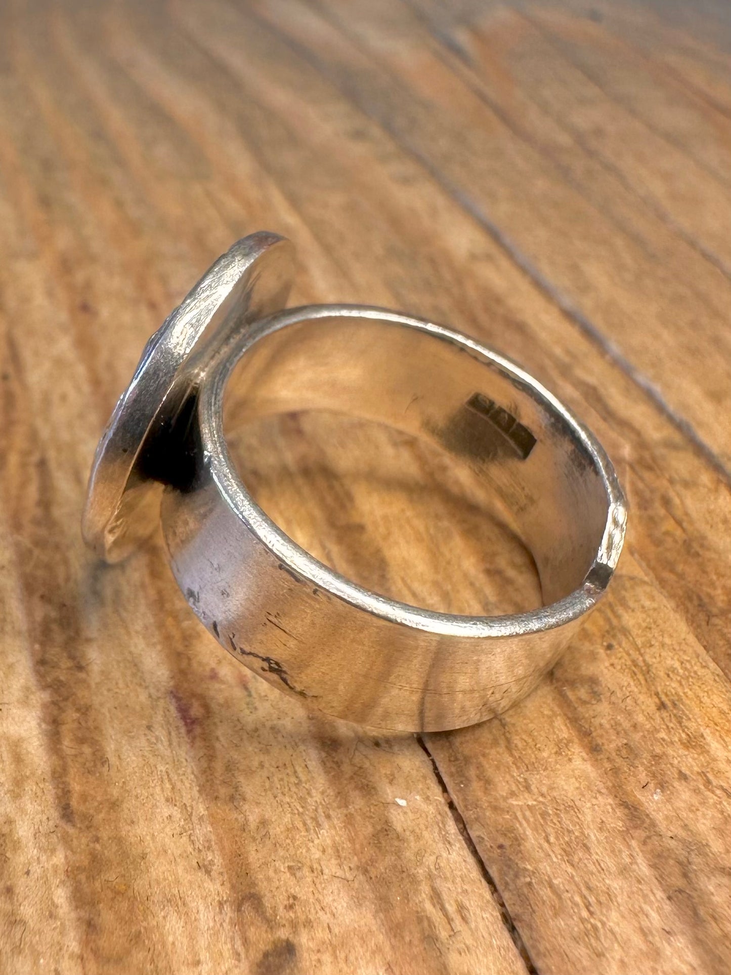 Steinbock-Kreis Ägyptische Markierungen Silber Größenverstellbarer Ring K1/2