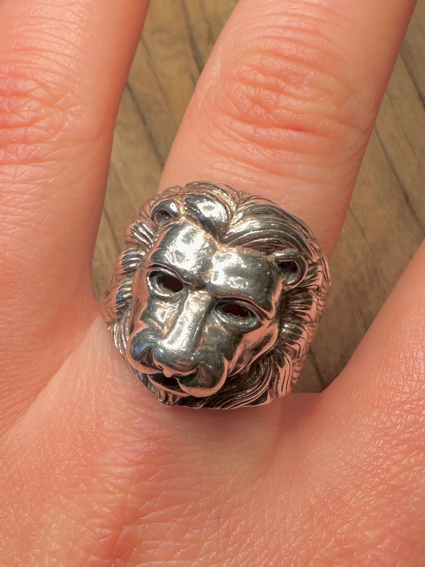 Vintage Lion Head 925 Sterling Silver Size V Ring
