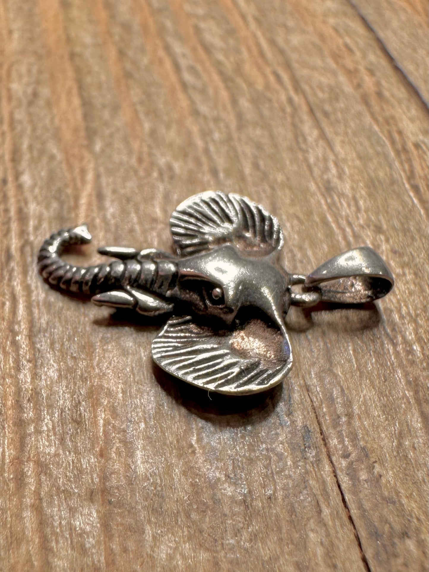 Vintage Elefantenkopf-Anhänger aus 925er Sterlingsilber